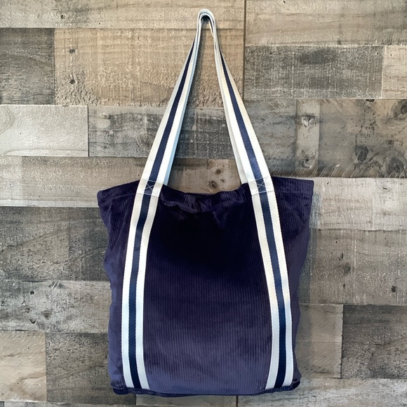 PINK Victoria’s Secret Velour tote with striped handles - Picture 2 of 15